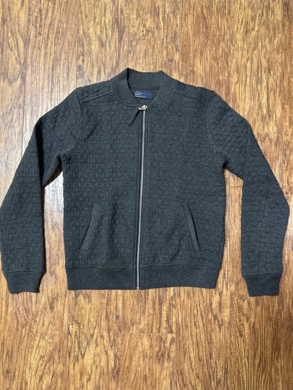 GAP Knit Bomber Full-Zip Jacket Charcoal Grey Size XS